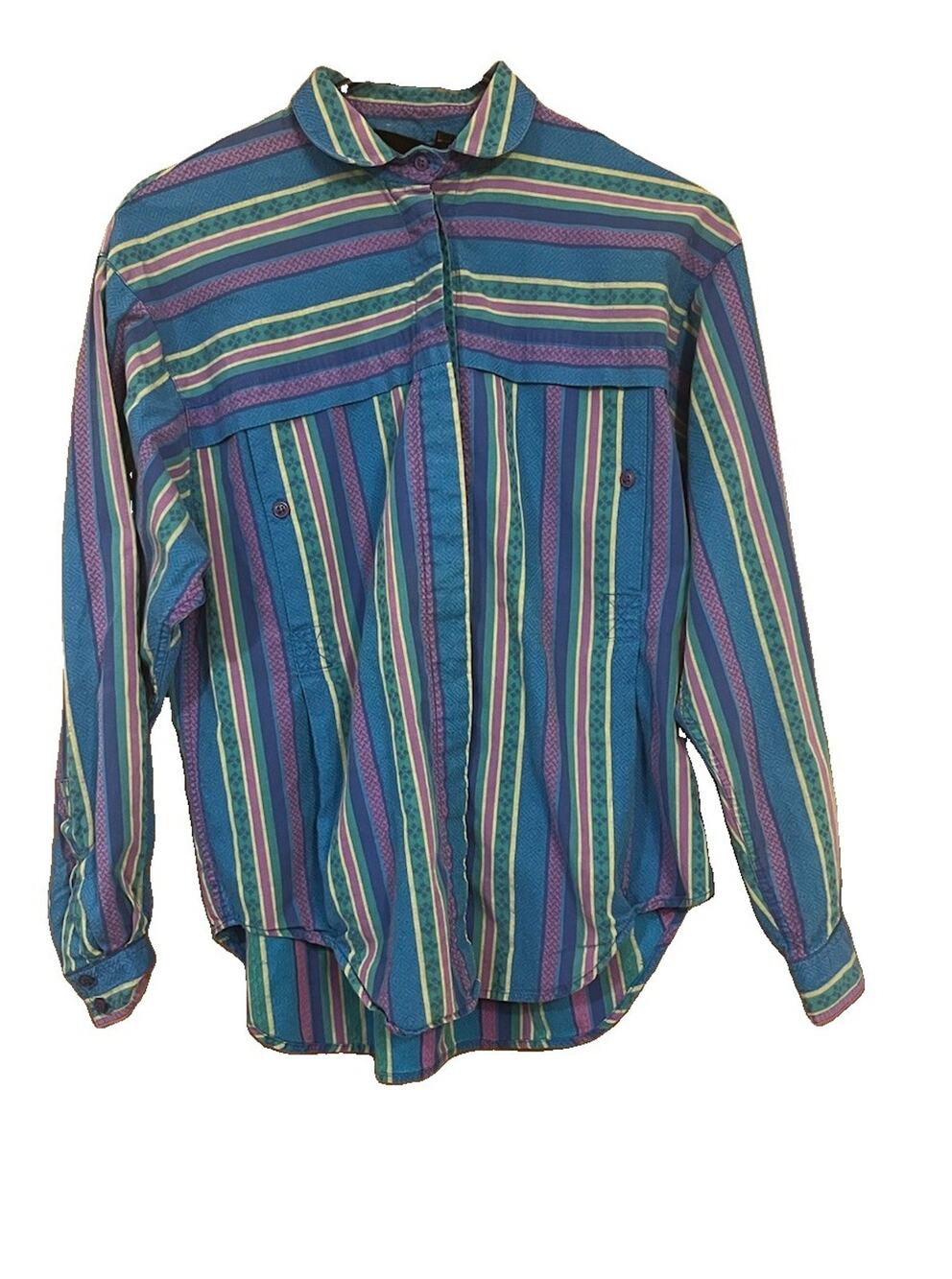 Vintage Late 80s/early 90s Lizsport Petites Long Sleeve Western Blouse